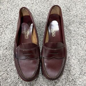 Sebago Made In USA Burgundy Genuine Leather Penny Loafers Preppy Women’s US 6 M
